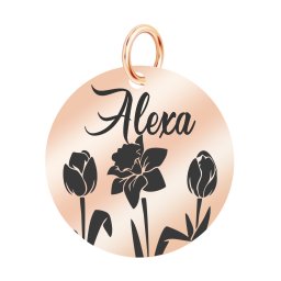 Martisor Pandantiv Inox Banut Rose Gold Nume Alexa