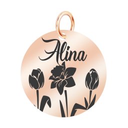Martisor Pandantiv Inox Banut Rose Gold Nume Alina