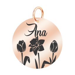 Martisor Pandantiv Inox Banut Rose Gold Nume Ana