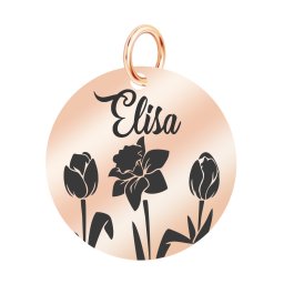 Martisor Pandantiv Inox Banut Rose Gold Nume Elisa