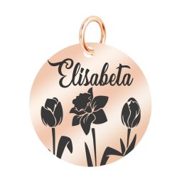 Martisor Pandantiv Inox Banut Rose Gold Nume Elisabeta