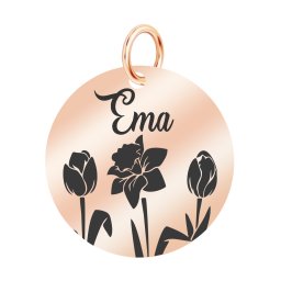 Martisor Pandantiv Inox Banut Rose Gold Nume Ema