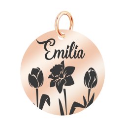 Martisor Pandantiv Inox Banut Rose Gold Nume Emilia