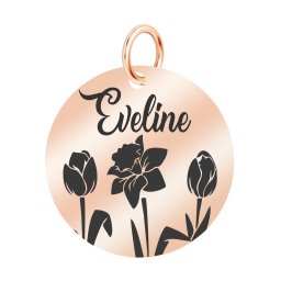 Martisor Pandantiv Inox Banut Rose Gold Nume Eveline