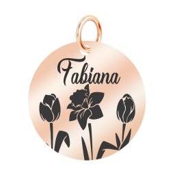 Martisor Pandantiv Inox Banut Rose Gold Nume Fabiana