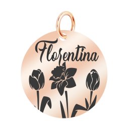 Martisor Pandantiv Inox Banut Rose Gold Nume Florentina