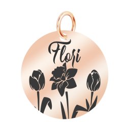 Martisor Pandantiv Inox Banut Rose Gold Nume Flori