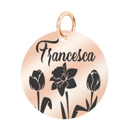 Martisor Pandantiv Inox Banut Rose Gold Nume Francesca