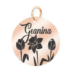 Martisor Pandantiv Inox Banut Rose Gold Nume Geanina