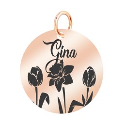 Martisor Pandantiv Inox Banut Rose Gold Nume Gina