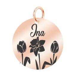 Martisor Pandantiv Inox Banut Rose Gold Nume Ina