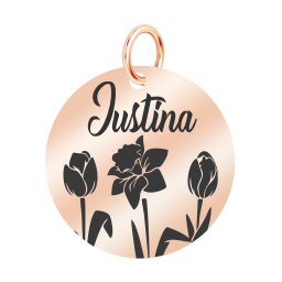 Martisor Pandantiv Inox Banut Rose Gold Nume Iustina