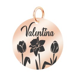 Martisor Pandantiv Inox Banut Rose Gold Nume Valentina