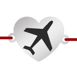 Martisor Bratara Inox Inima Argintiu Avion