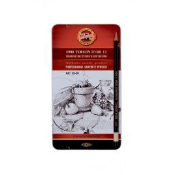 Set creioane grafit KOH-I-NOOR TOISON D'OR pentru desen artistic 8B-2H