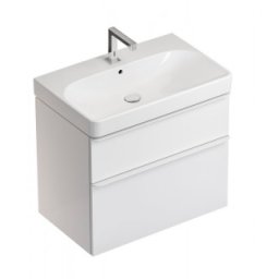 Set mobilier cu 2 sertare Geberit Smyle Square 75cm alb lucios