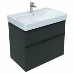 Set mobilier cu 2 sertare Geberit Smyle Square 75cm negru mat