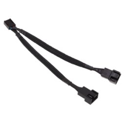 Cablu Y-Splitter Phobya de la 4-pini PWM la 2x4-pini PWM - 15cm - sleeving culoare neagra, 81137