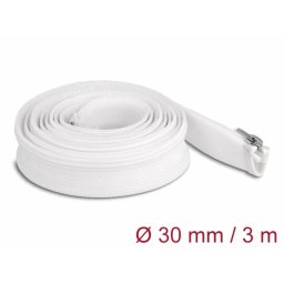 Plasa/Organizator cabluri cu fermoar 3m x 30mm Alb, Delock 20834