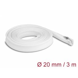 Plasa/Organizator cabluri cu fermoar 3m x 20mm Alb, Delock 20833