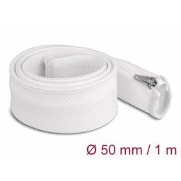 Plasa/Organizator cabluri cu fermoar 1m x 50mm Alb, Delock 20823