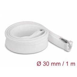 Plasa/Organizator cabluri cu fermoar 1m x 30mm Alb, Delock 20822