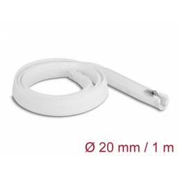 Plasa/Organizator cabluri cu fermoar 1m x 20mm Alb, Delock 20821