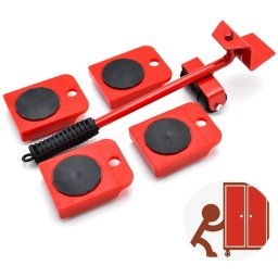 Kit Mutat Mobilier 4 Platforme cu roti + 1 Parghie metalica