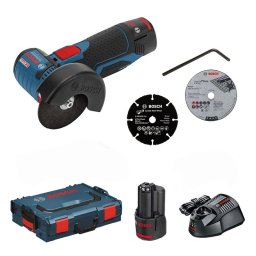Polizor cu acumulator 12V Bosch GWS 12V-76, diametru disc 76 mm, motor fara perii, 2 x acumulator 12V 3 Ah, incarcator si valiza transport