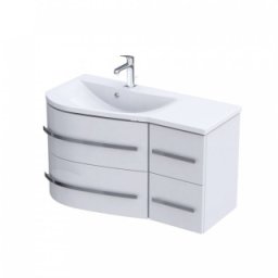 Set mobilier suspendat Oristo Opal 90cm,stanga,alb lucios