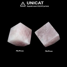 Cub din Cuart Roz Natural - 70-74 x 70-74 mm - Unicat