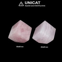 Cub din Cuart Roz Natural - 62-63 x 62-63 mm - Unicat