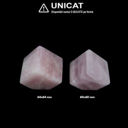 Cub din Cuart Roz Natural - 60-64 x 60-64 mm - Unicat