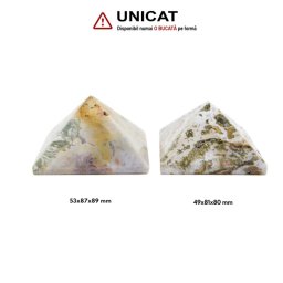 Piramida Jasp Oceanic Druzy Minerala Naturala - 49-53 x 81-87 x 80-89 mm - Unicat