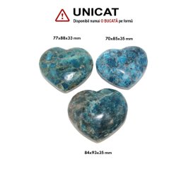 Inima Apatit Albastru Druzy Minerala Naturala - 70-84 x 85-93 x 33-35 mm - Unicat