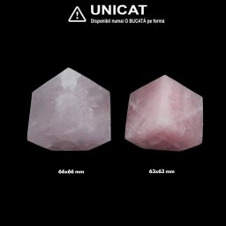 Cub din Cuart Roz Natural - 63-66 x 63-66 mm - Unicat