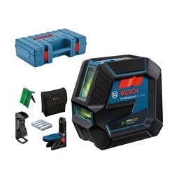 Bosch - GCL 2-50 G + RM 10 + DK 10 - Nivela laser cu linii si puncte, 2 linii laser, 15 m, 2 puncte laser, 10 m, +/-0.3 mm/m, suport perete, valiza plastic