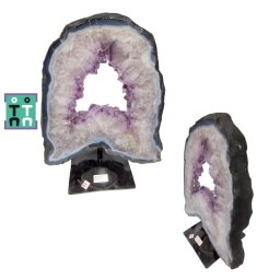 Felie Ametist Druzy Naturala Brazilia cu Suport - 33x28x15 cm - ( XXL ) - Unicat