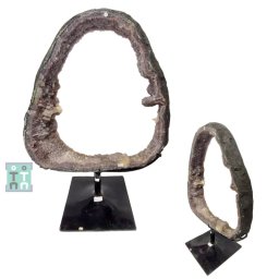 Felie Avalonit - Calcedonie Druzy Naturala cu Suport - 64x47x25 cm - ( XXL ) - Unicat