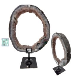 Felie Avalonit - Calcedonie Druzy Naturala cu Suport - 41x27x13 cm - ( XXL ) - Unicat