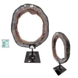 Felie Avalonit - Calcedonie Druzy Naturala cu Suport - 40x26x13 cm - ( XXL ) - Unicat