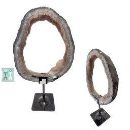 Felie Avalonit - Calcedonie Druzy Naturala cu Suport - 48x29x13 cm - ( XXL ) - Unicat