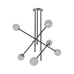 Lustră pe tijă PAKSOS 6xG9/5W/230V neagră