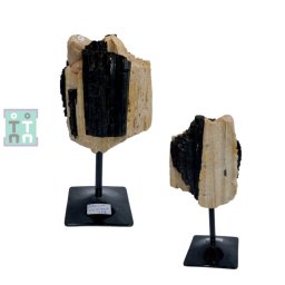 Turmalina Neagra in Matrice Bruta Naturala cu Suport - 24x13x10 cm - Unicat