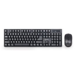 Kit tastatura si mouse wireless Negru, Gembird KBS-W-01