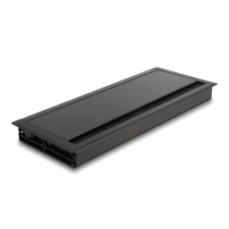 Organizator cabluri cu perii - montare in masa 300x120x28mm Negru, Delock 66859