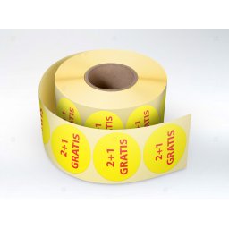 Rola etichete autoadezive personalizate 2+1 Gratis , diametru 40 mm, 1000 buc rola
