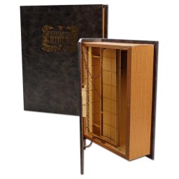 Kavatza Carte camuflata Bible din lemn cu Led