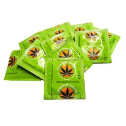 Prezervativ Cannadom cu aroma de canabis