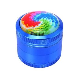 Grinder Black Leaf Mandala Glass Dome aluminiu albastru 4 Parti Ø50mm